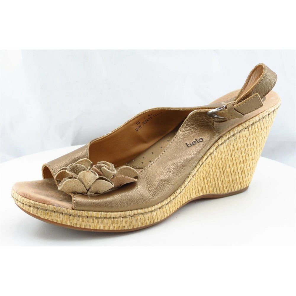 Bolo Sz 10 M Brown Slingback Leather Women Sandals‎ J02918